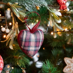 Casa Viva Adorno colgante Corazón de tartán 8cm