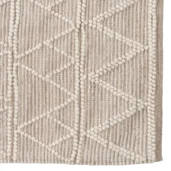 Casa Viva Alfombra crema de lana y algodón con relieve Boho 160x230cm Hot