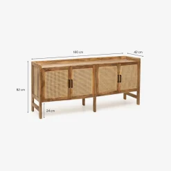 Casa Viva Aparador de madera de mango Merlin 180x42x82cm Clau&Chloe Best