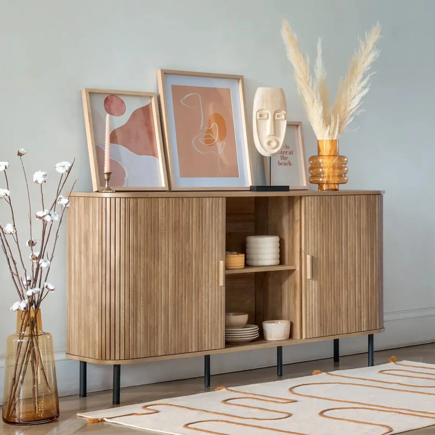 Casa Viva Aparador de madera MDF Valote 140x40x80cm