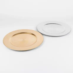 Casa Viva Bajo plato de plástico plateado Ø33cm Discount