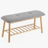 Casa Viva Banco zapatero gris 90x30x45 Bambu Best