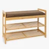 Casa Viva Banco zapatero marrón 70x30x50 Bambu Discount