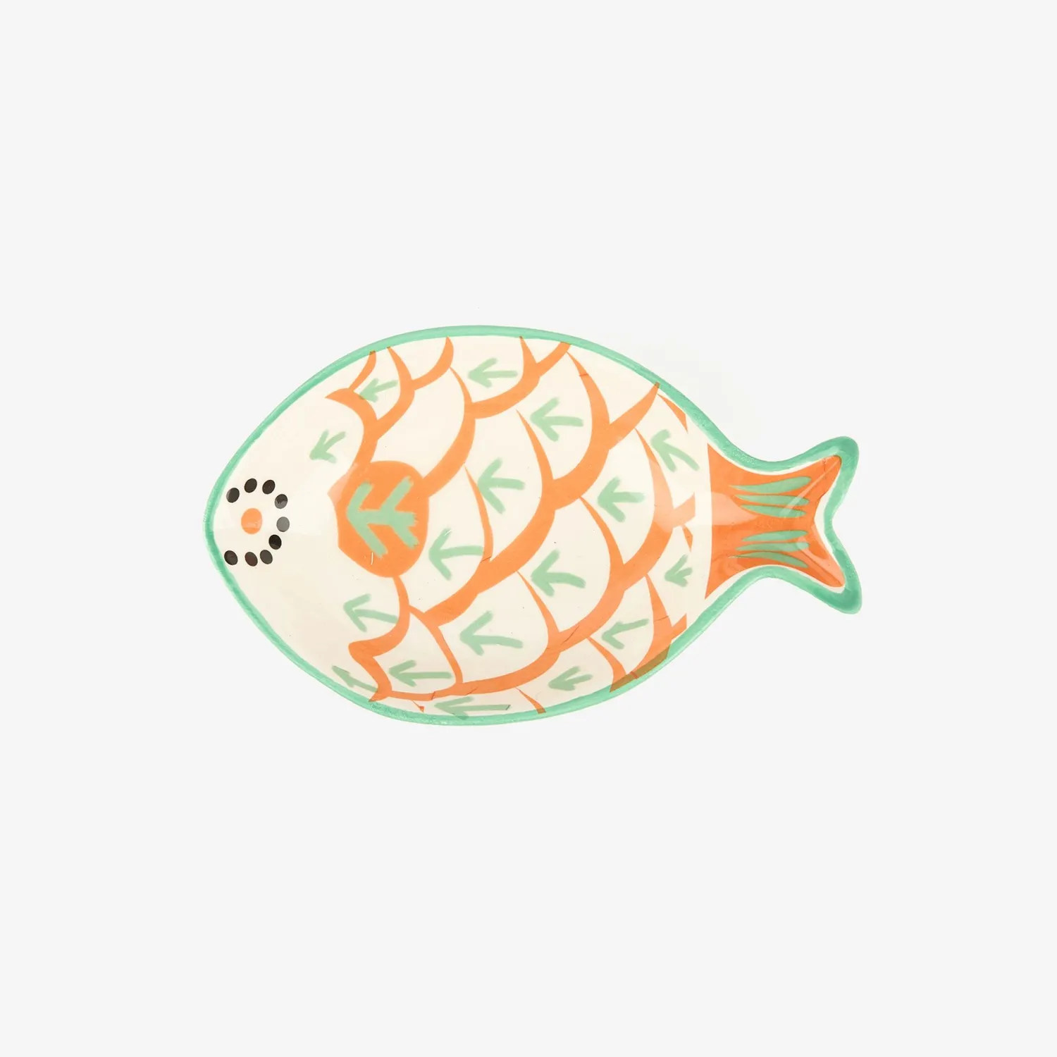 Casa Viva Bol de cerámica naranja Pez 14x9cm New