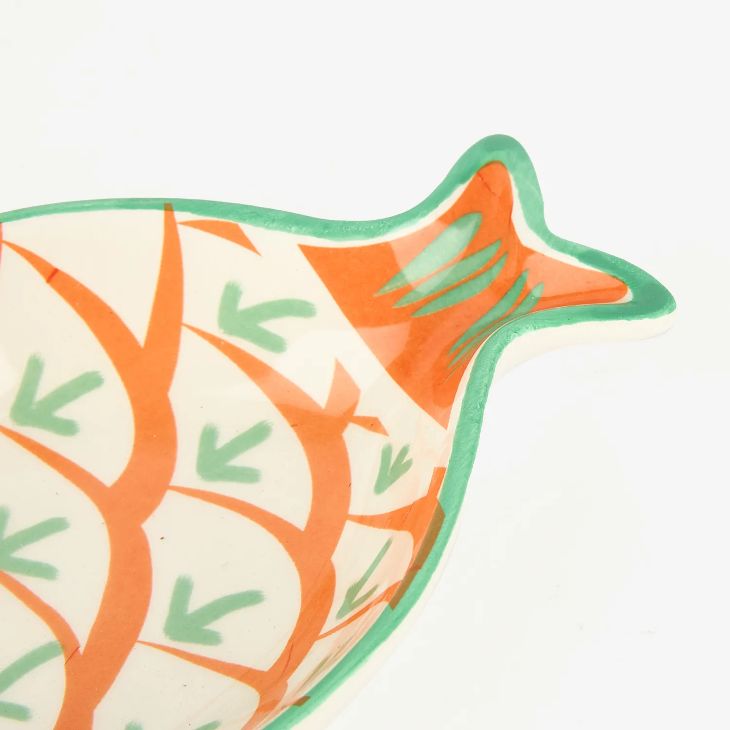 Casa Viva Bol de cerámica naranja Pez 14x9cm New