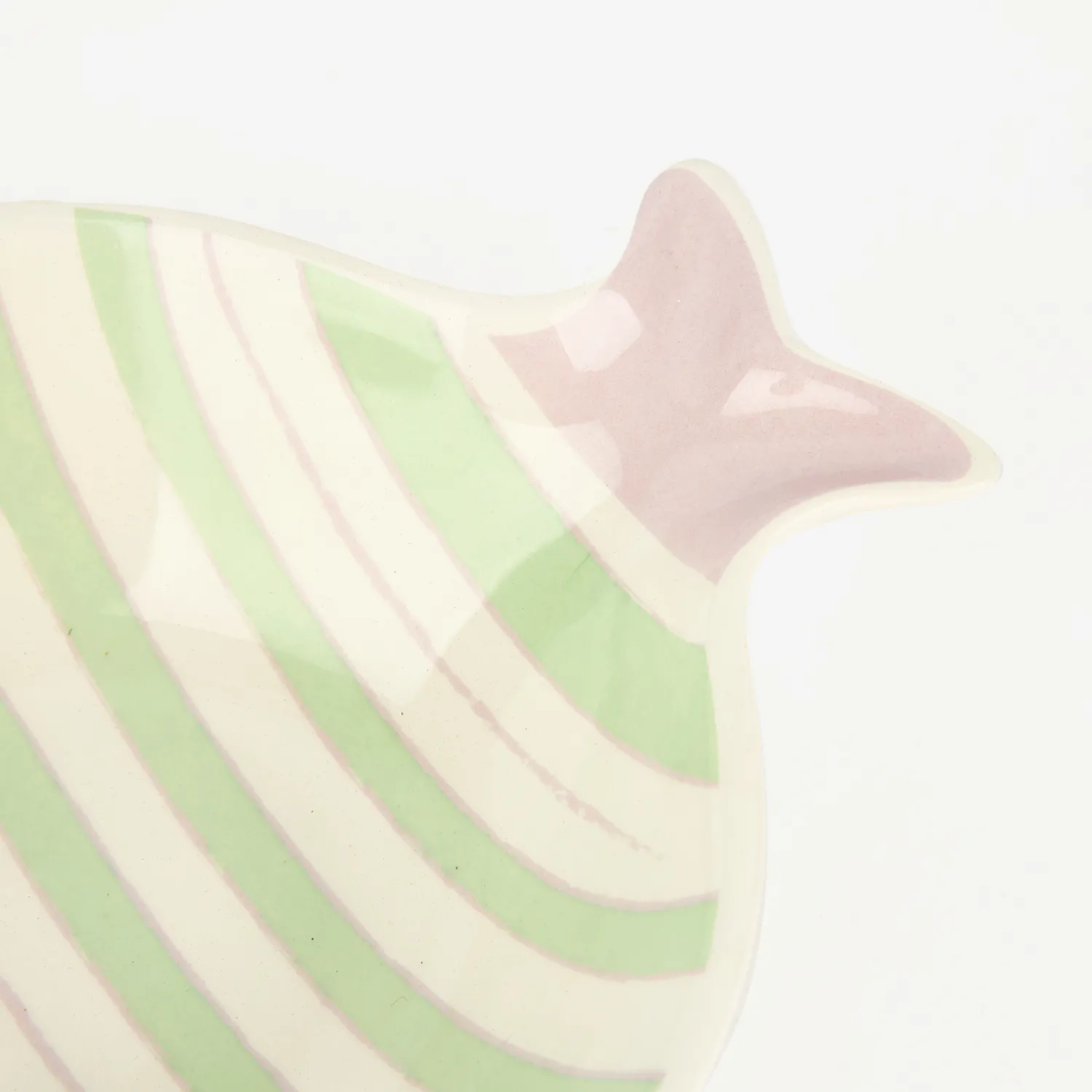 Casa Viva Bol de cerámica rayas verde y lila Pez 15x13cm Clearance