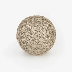 Casa Viva Bola decorativa de rafia dorada con luz LED Luys Ø15cm New