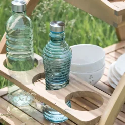 Casa Viva Botella de cristal azul Rustik 1L Discount