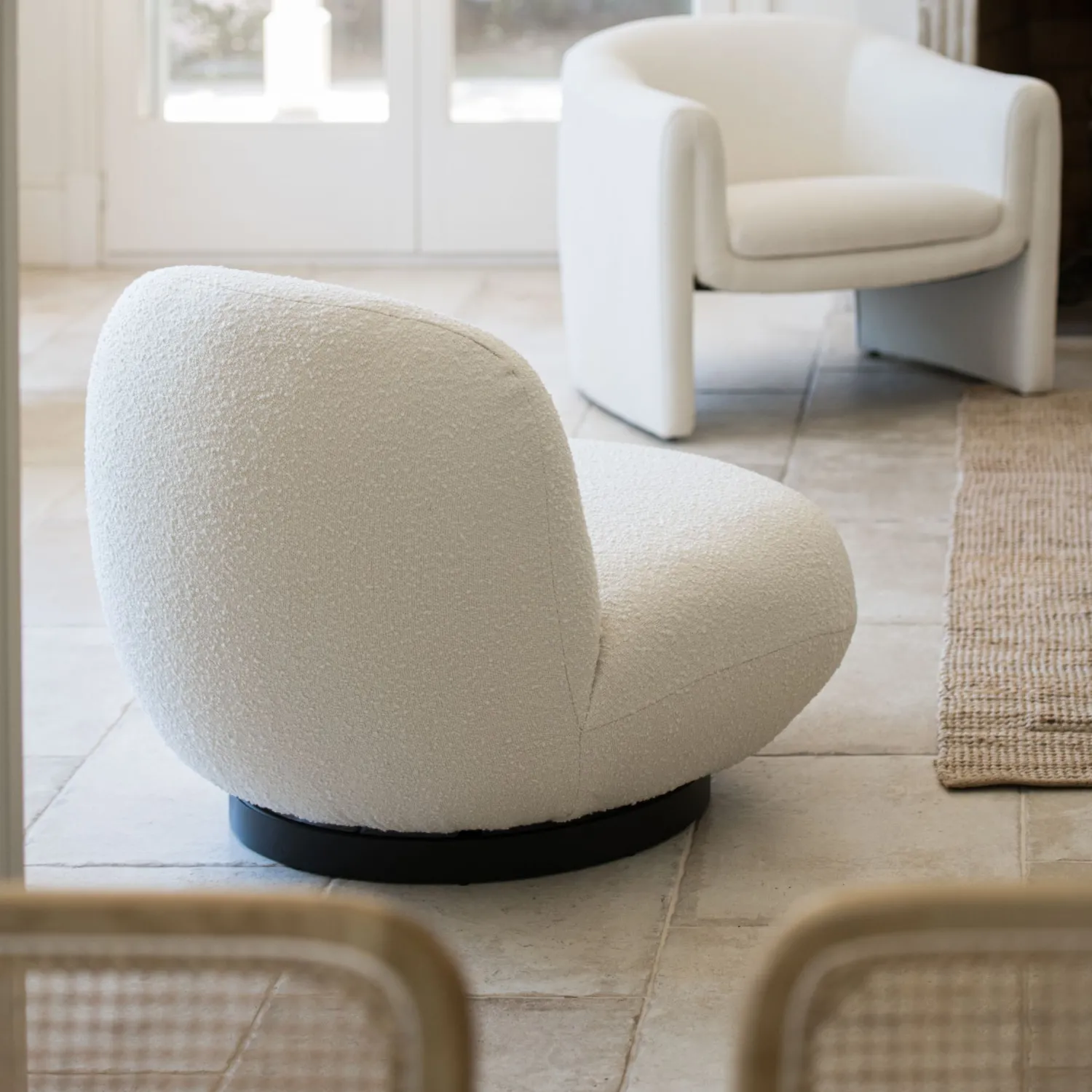 Casa Viva Butaca de borreguito giratoria blanca Pacha 81x95x71cm Clau&Chloe Sale