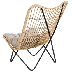 Casa Viva Butaca de fibras naturales y metal con cojín 76x76x87cm New