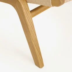 Casa Viva Butaca de madera de olmo y cuerda trenzada beige Alma 56x48x70cm Clau&Chloe Sale