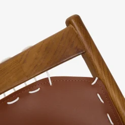 Casa Viva Butaca de madera olmo y cuero Brena 60x49x76cm Clau&Chloe Sale
