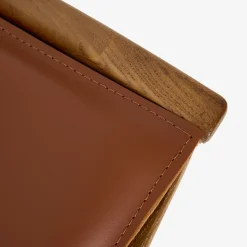 Casa Viva Butaca de madera olmo y cuero Brena 60x49x76cm Clau&Chloe Sale