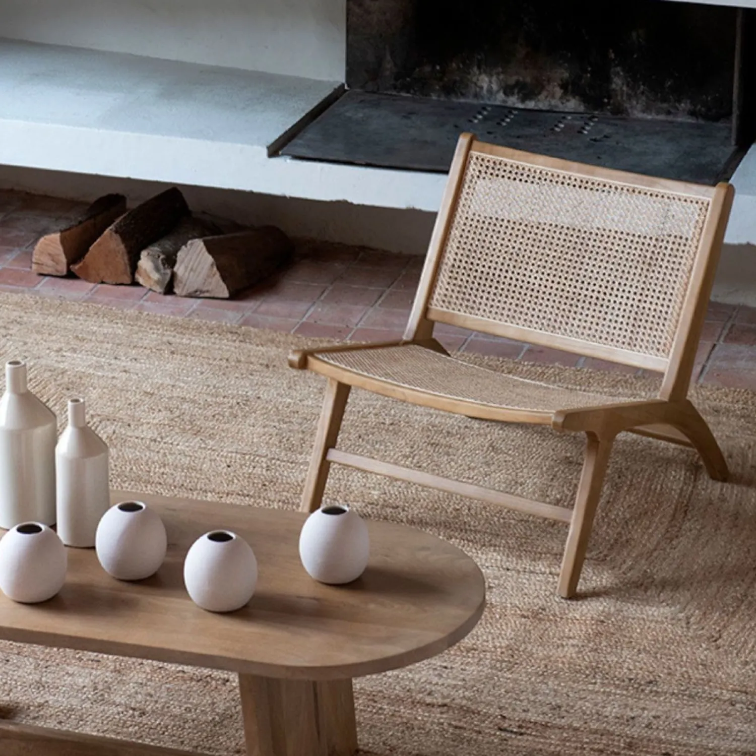 Casa Viva Butaca de ratán marrón claro Elodye 64x49x66cm Clau&Chloe New