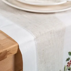 Casa Viva Camino de mesa blanco bordado Muérdago 40x140cm Hot