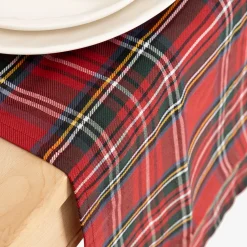 Casa Viva Camino de mesa rojo Tartán 50x140cm Clearance
