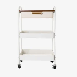 Casa Viva Carro de cocina de metal blanco Ulmar 47x31x75 Clearance