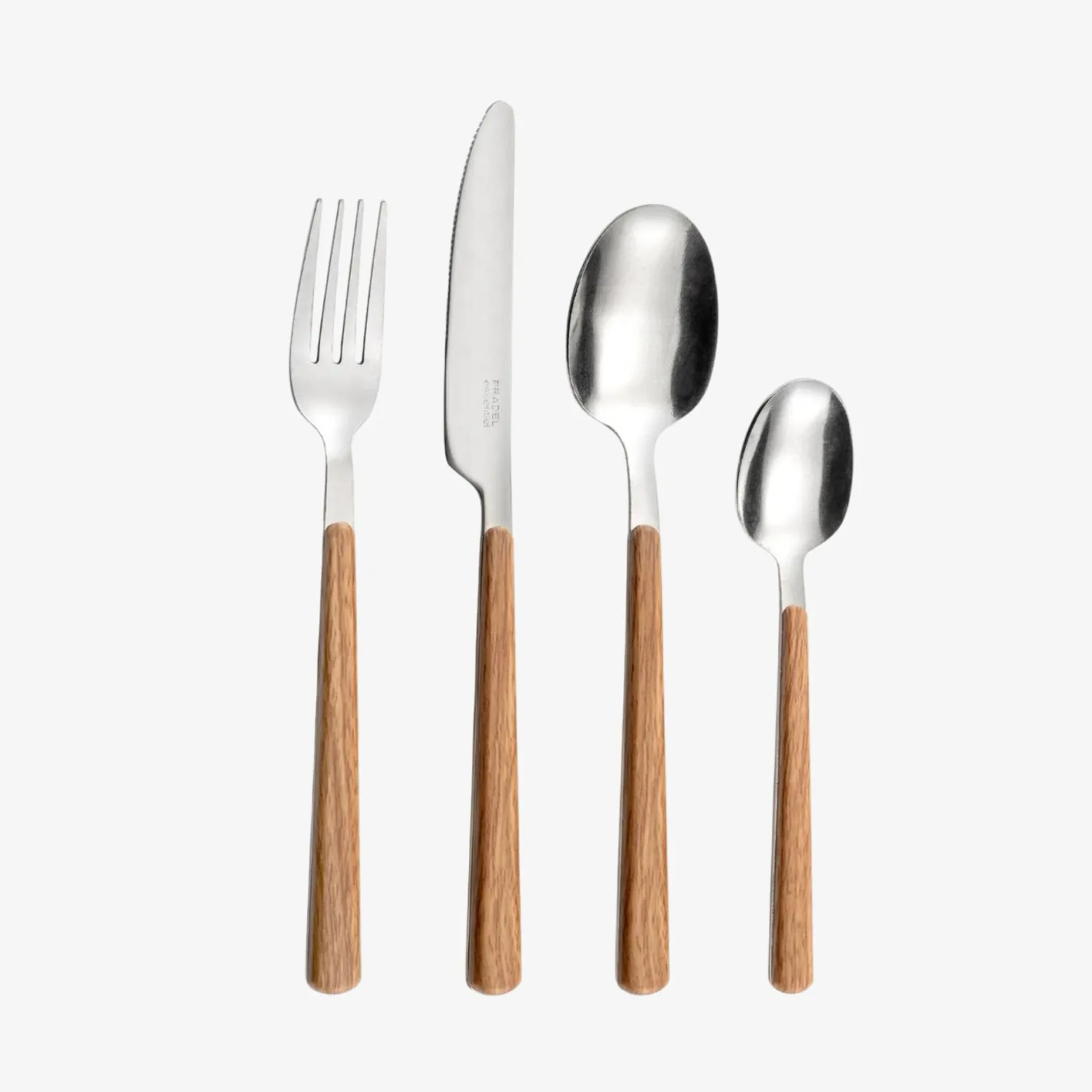 Casa Viva Cubertería de 24 piezas de acero inoxidable y madera Cali Hot