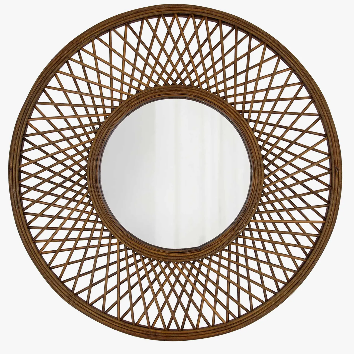 Casa Viva Espejo de pared redondo de ratan Ø59cm Savanna