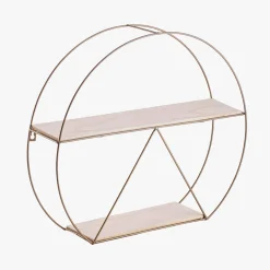Casa Viva Estante doble de acero y madera Gold 50x40x12cm New