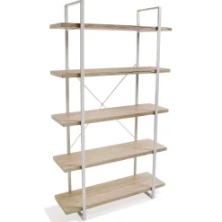 Casa Viva Estantería con 5 baldas blanca efecto madera 100x33x179cm Hot