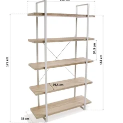 Casa Viva Estantería con 5 baldas blanca efecto madera 100x33x179cm Hot
