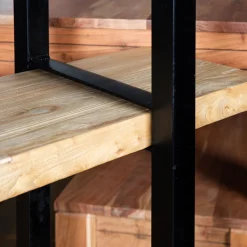 Casa Viva Estantería de madera de olmo reciclada con 4 estantes 150x35x180cm Hot