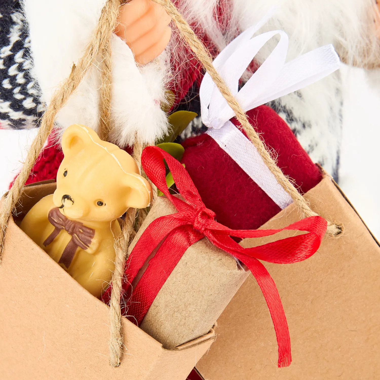 Casa Viva Figura decorativa Santa Claus con bolsa regalos y peluche 30cm Best