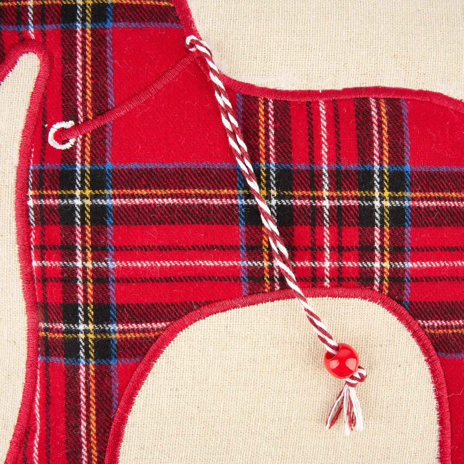 Casa Viva Funda de cojín Caballo balancín de tartán 45x45cm Online