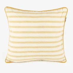 Casa Viva Funda de cojín de algodón con rayas amarillas Niza 45x45cm Outlet