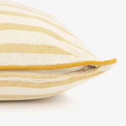 Casa Viva Funda de cojín de algodón con rayas amarillas Niza 45x45cm Outlet
