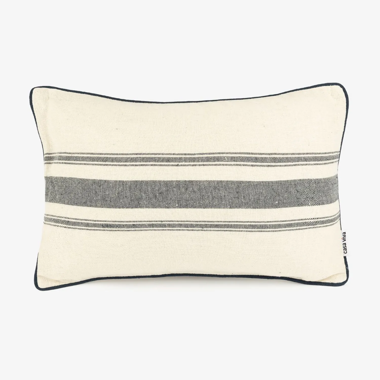 Casa Viva Funda de cojín de algodón con rayas azules Niza 30x45cm Discount
