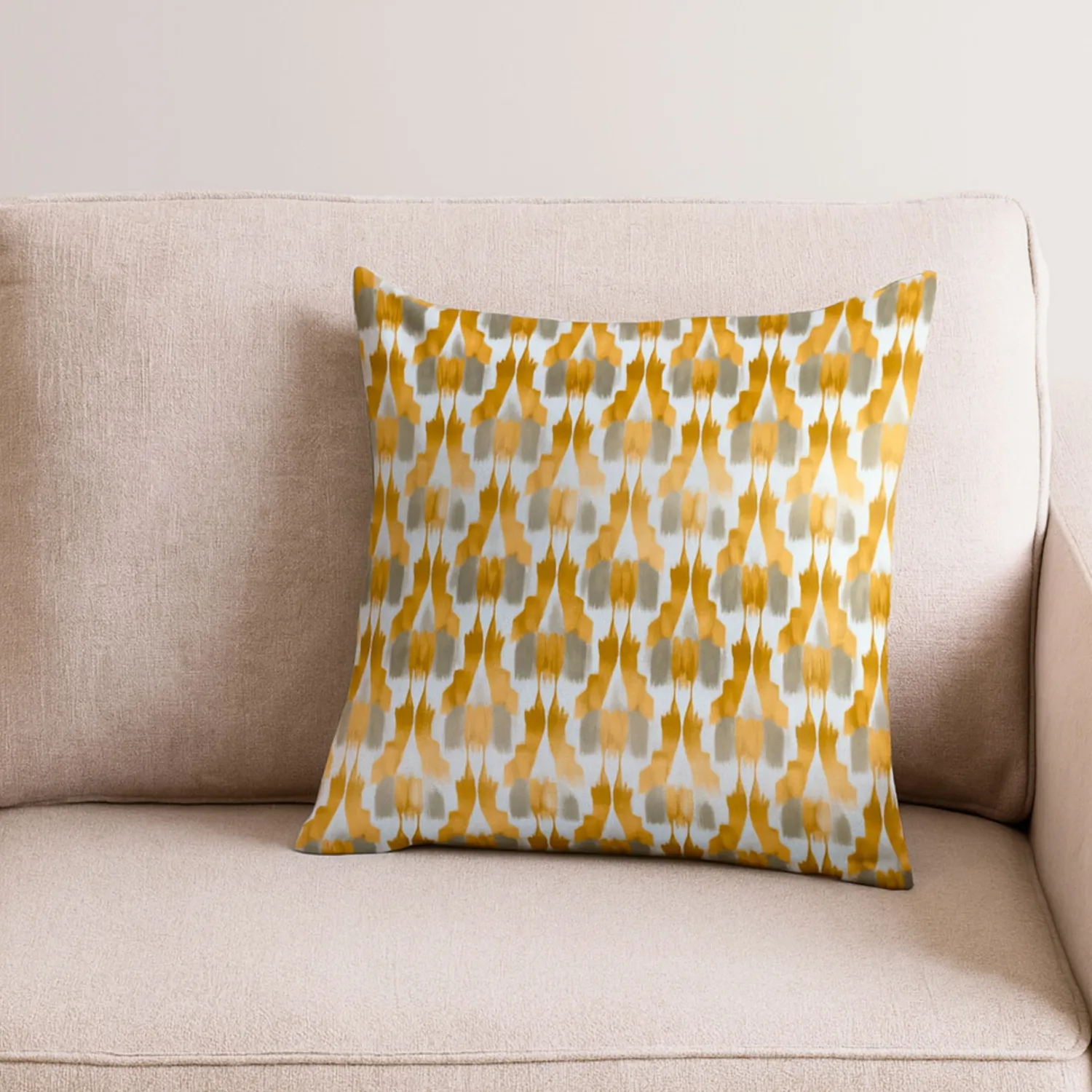 Casa Viva Funda de cojín de algodón verde y naranja cuadrada Kuma 45x45cm Clearance