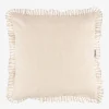 Casa Viva Funda de cojín de algodón volante beige Timoti 45x45cm Clearance