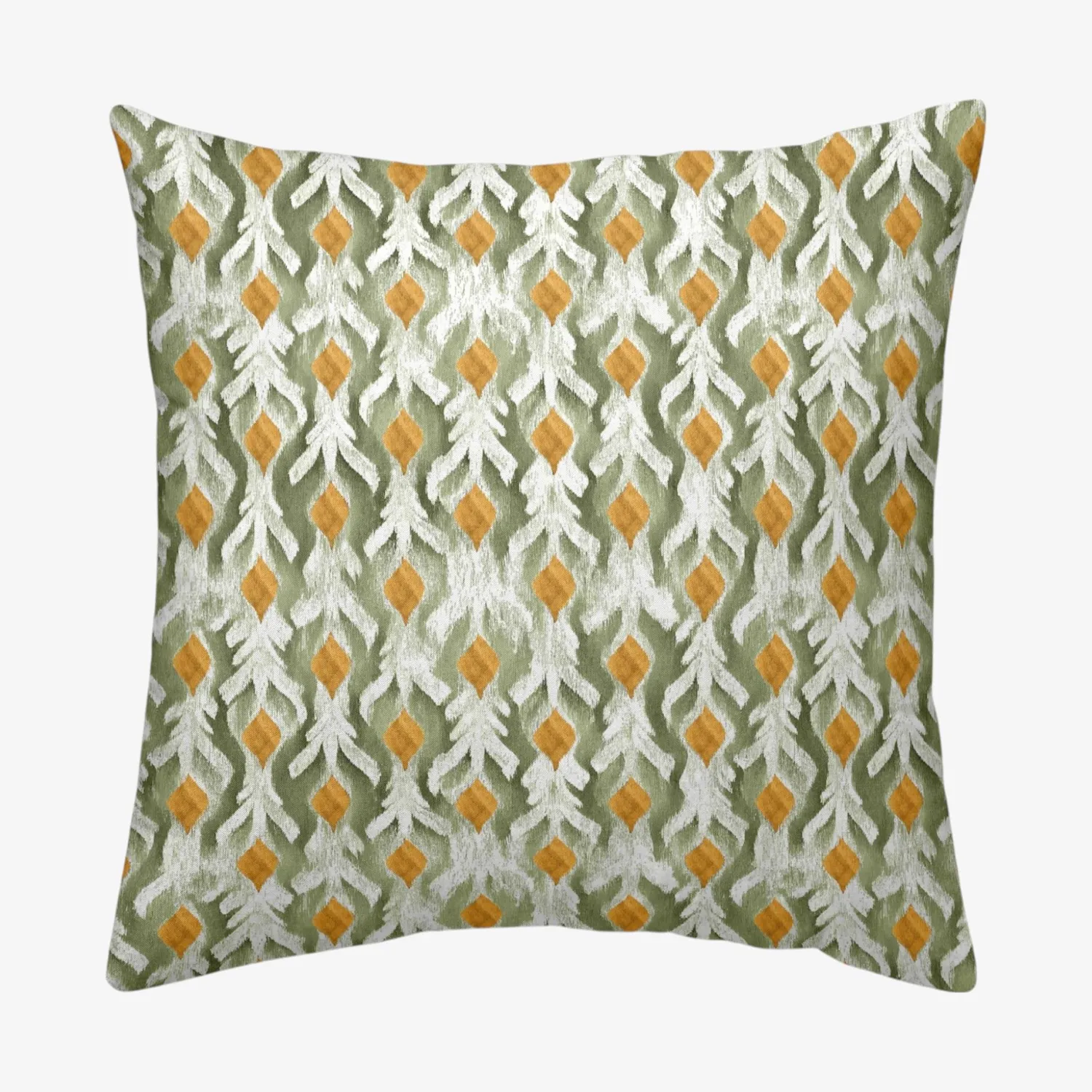 Casa Viva Funda de cojín de algodón verde y naranja cuadrada Tarka 45x45cm New