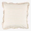 Casa Viva Funda de cojín de algodón volante rayas beige Timoti 45x45cm Outlet