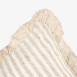 Casa Viva Funda de cojín de algodón volante rayas beige Timoti 45x45cm Outlet