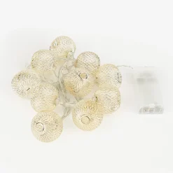 Casa Viva Guirnalda de luces con 10 bolas LED plateadas Hot