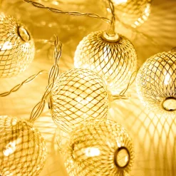 Casa Viva Guirnalda de luces con 10 bolas LED plateadas Hot