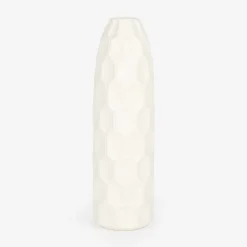 Casa Viva Jarrón de gres blanco Simón Ø9x31cm