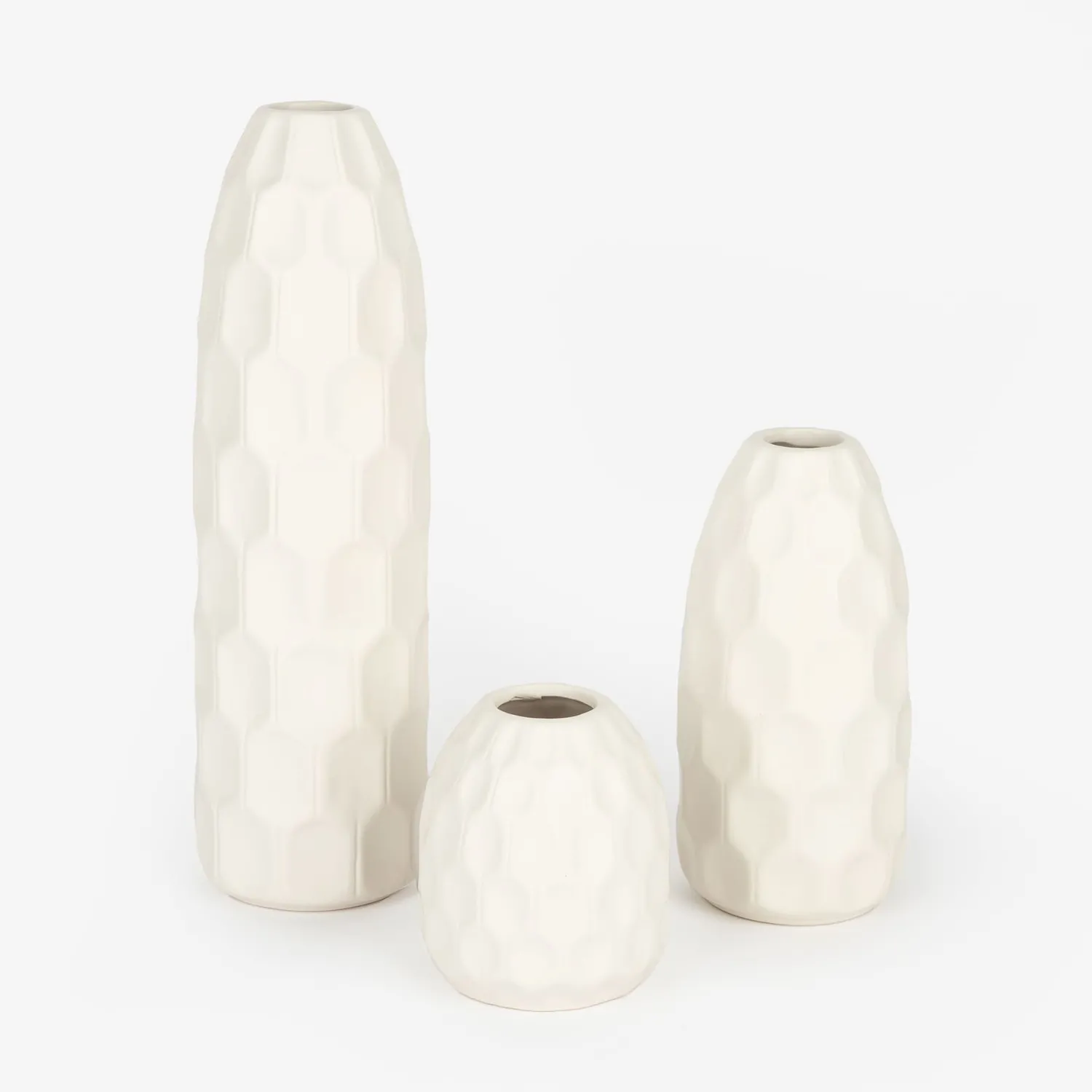 Casa Viva Jarrón de gres blanco Simón Ø9x31cm