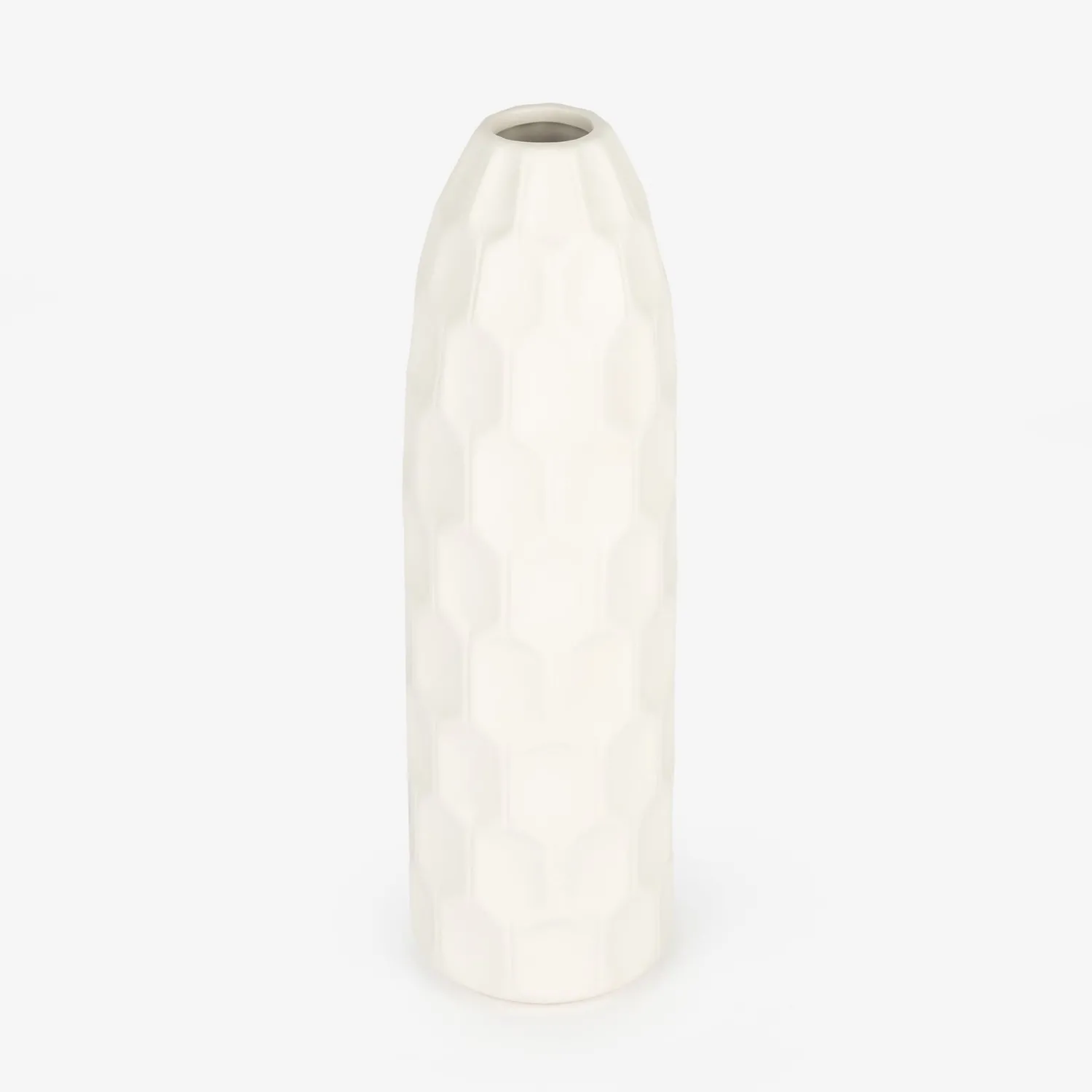 Casa Viva Jarrón de gres blanco Simón Ø9x31cm