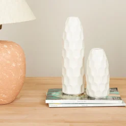 Casa Viva Jarrón de gres blanco Simón Ø9x19cm New