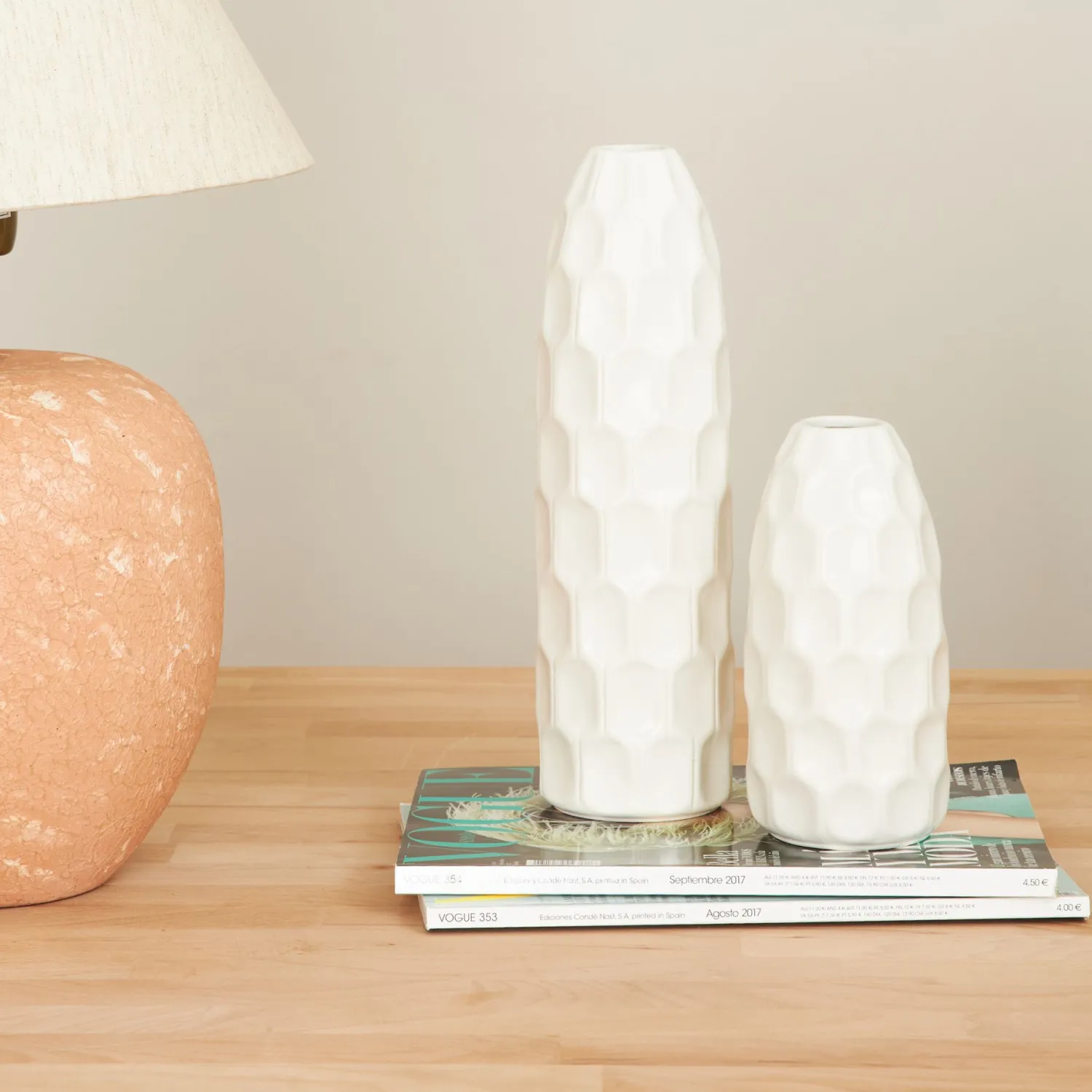 Casa Viva Jarrón de gres blanco Simón Ø9x19cm New