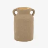 Casa Viva Jarrón de porcelana con asas topo Baru 14,5x9,5x21,3cm Discount