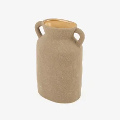 Casa Viva Jarrón de porcelana con asas topo Baru 14,5x9,5x21,3cm Discount