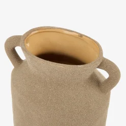 Casa Viva Jarrón de porcelana con asas topo Baru 14,5x9,5x21,3cm Discount