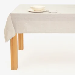 Casa Viva Mantel de algodón beige liso 150x200cm Clearance