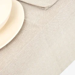 Casa Viva Mantel de algodón beige liso 150x200cm Clearance