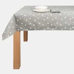 Casa Viva Mantel de Navidad gris Copos de nieve 150x250cm Discount